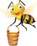 Bee with large bucket of honey