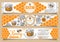 Bee natural honey vector hand drawn horizontal banner set