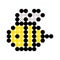 Bee pattern. Dots pixel bee image.