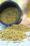 Bee pollen. A valuable and useful beekeeping product and a natural antiseptic. Closeup. Blurred. Vertical orientation