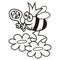 Bee - Queen - coloring page, vector humorous illustration