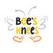 Bee`s knees - inspire and motivational quote.Hand drawn funny lettering. Print for inspirational poster, t-shirt,