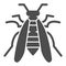 Bee solid icon, Insects concept, wasp sign on white background, honeybee icon in glyph style for mobile concept and web