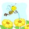 Bee sucking Honey from Flower
