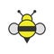 Bee vector icon insect honey illustration symbol. Wing animal summer sign and fly cartoon yellow cute bumblebee. Farm worker bug