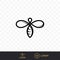 Bee vector line icon for honey beekeeping