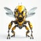 Bee or wasp robot, robotic insect isolated over white background. Created with generative Ai