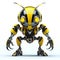 Bee or wasp robot, robotic insect isolated over white background. Created with generative Ai