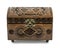 Beech wood carved casket handmade isolated