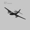 Beechbaron Small plane vector illustration. Twin engine propelled aircraft. Vector illustration.