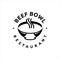 Beef bowl logo healthy cuisine meat street food