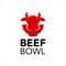 Beef bowl logo healthy cuisine meat street food industry