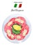 Beef Carpaccio appetizer with parmesan watercolor
