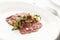 Beef carpaccio plated starter