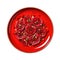 Beef Carpaccio On Red Smooth Round Plate, French Dish. Generative AI