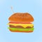 Beef cheese hamburger toon art clipart