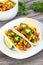 Beef corn soft taco on rustic wood table