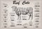 Beef cow bull whole carcass cuts cut parts infographics scheme s