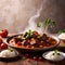 Beef curry, traditional Indian Asian spicy cuisine with meat