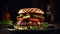 The beef hamburger, expertly barbecued on the grill, ready to be savored. Generative AI