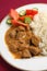 Beef korma and rice vertical