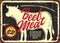 Beef meat retro butcher sign board design