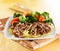 Beef and noodles japanese teriyaki dish