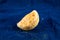 Beef Patties isolated on blue background side view of savory snack food