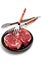 Beef Ribeye Steak and cooking utensils