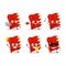 Beef ribs cartoon character with various types of business emoticons