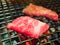 Beef sliced barbecue or Matsusaka wakyu.