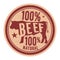 Beef stamp or label text 100 Percent Beef Natural Meat