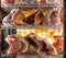 Beef steak in dry aged meat aging cabinet. Barbecue steak on fridge in delicious gourmet restaurant. Dry aging meat in cold storag