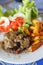 Beef Steak with Pepper Sauce, French Fries and Salad at Luang Prabang, Laos