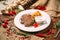 Beef steak with white sauce pepper potato chips