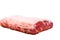 Beef Strip Loin in one piece is on a white background.