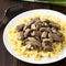 Beef Stroganoff on Pasta