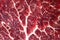 Beef Texture. Freezed Meat Background. Closeup of a Piece of Sirloin Steak