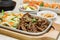 Beef with vegetables teppanyaki Japanese Cooking