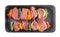 Beef and Veggie Kebabs on a White Background