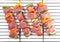 Beef and Veggie Kebabs on a White Background