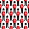 Beefeater soldier â€“ London - seamless pattern