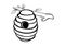 Beehive doodle icon vector doodle