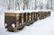 Beehives boxes in wintertime