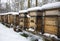 Beehives boxes in wintertime