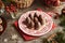 Beehives or wasp nests - traditional Czech Christmas cookies on a plate