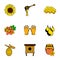 Beekeeper icons set, cartoon style