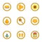 Beekeeper icons set, cartoon style