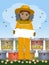 Beekeeper man and bees