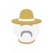 Beekeeper with protect hat icon. Men farmer face.